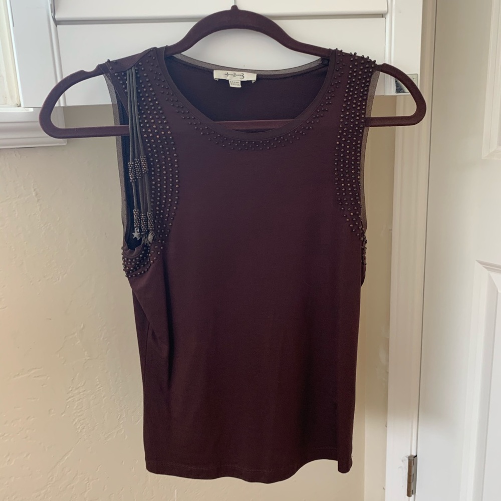 Brown sleeveless top